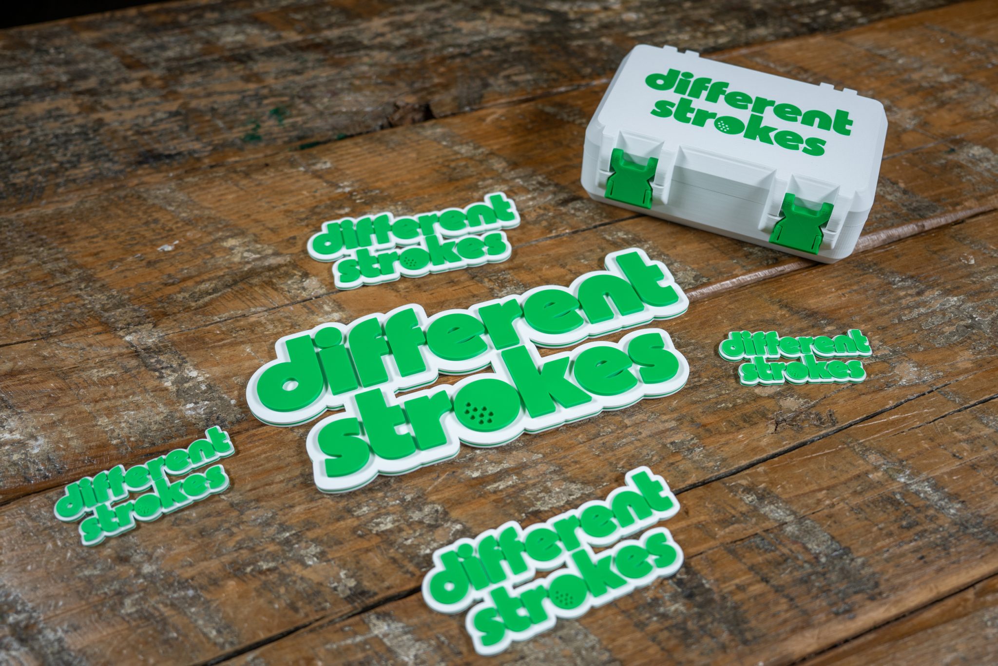 Custom branded 3D printed logo magnets.