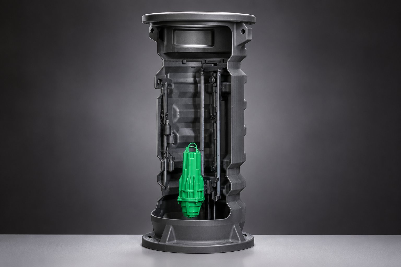 Custom 3D printed large-format cutaway pump display
