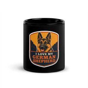 Black Coffee Mug, German Shepherd Gift: I Love My German Shepherd