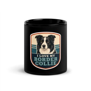 Black Coffee Mug, Border Collie Gift: I Love My Border Collie