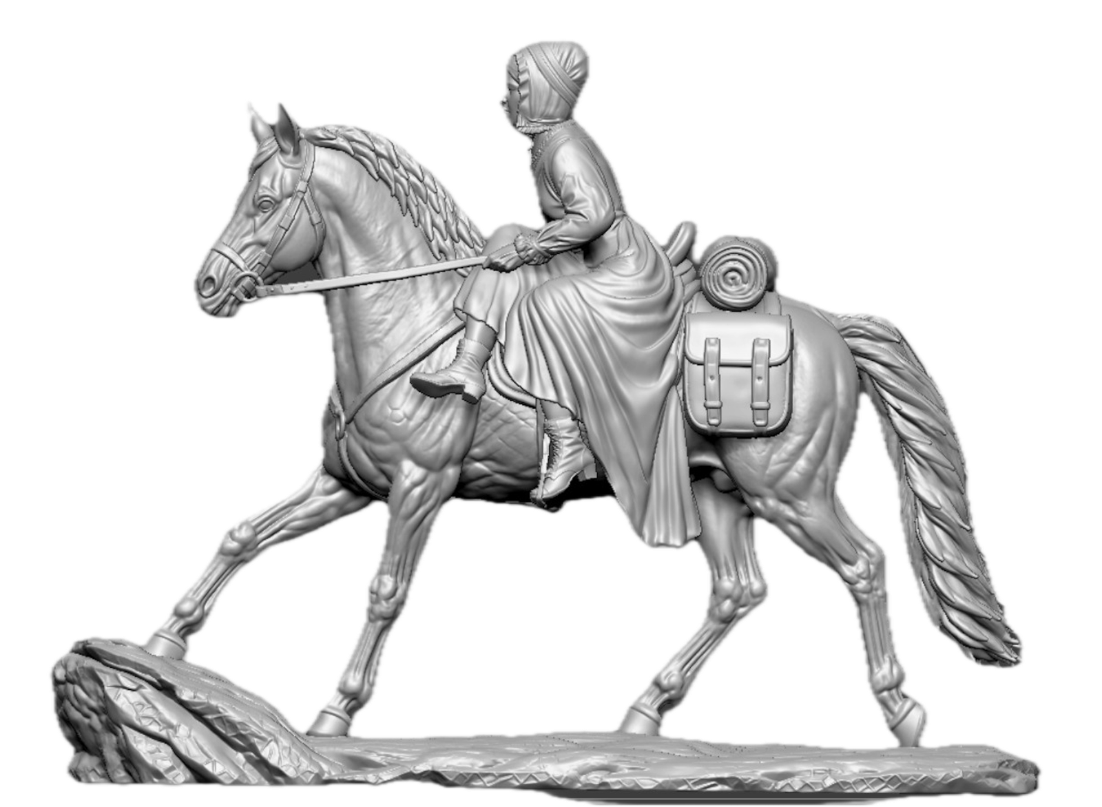 The completed digital sculpture before any cutting or seam planning was applied.