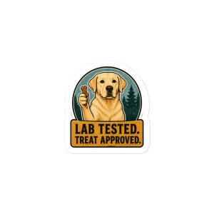 Labrador Retriever Vinyl Sticker: Lab Tested. Treat Approved.