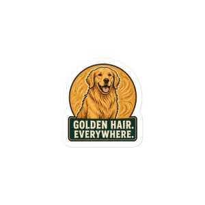 Golden Retriever Vinyl Sticker: Golden Hair. Everywhere.