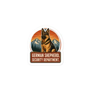 German Shepherd Vinyl Sticker: German Shepherd. Security Department.