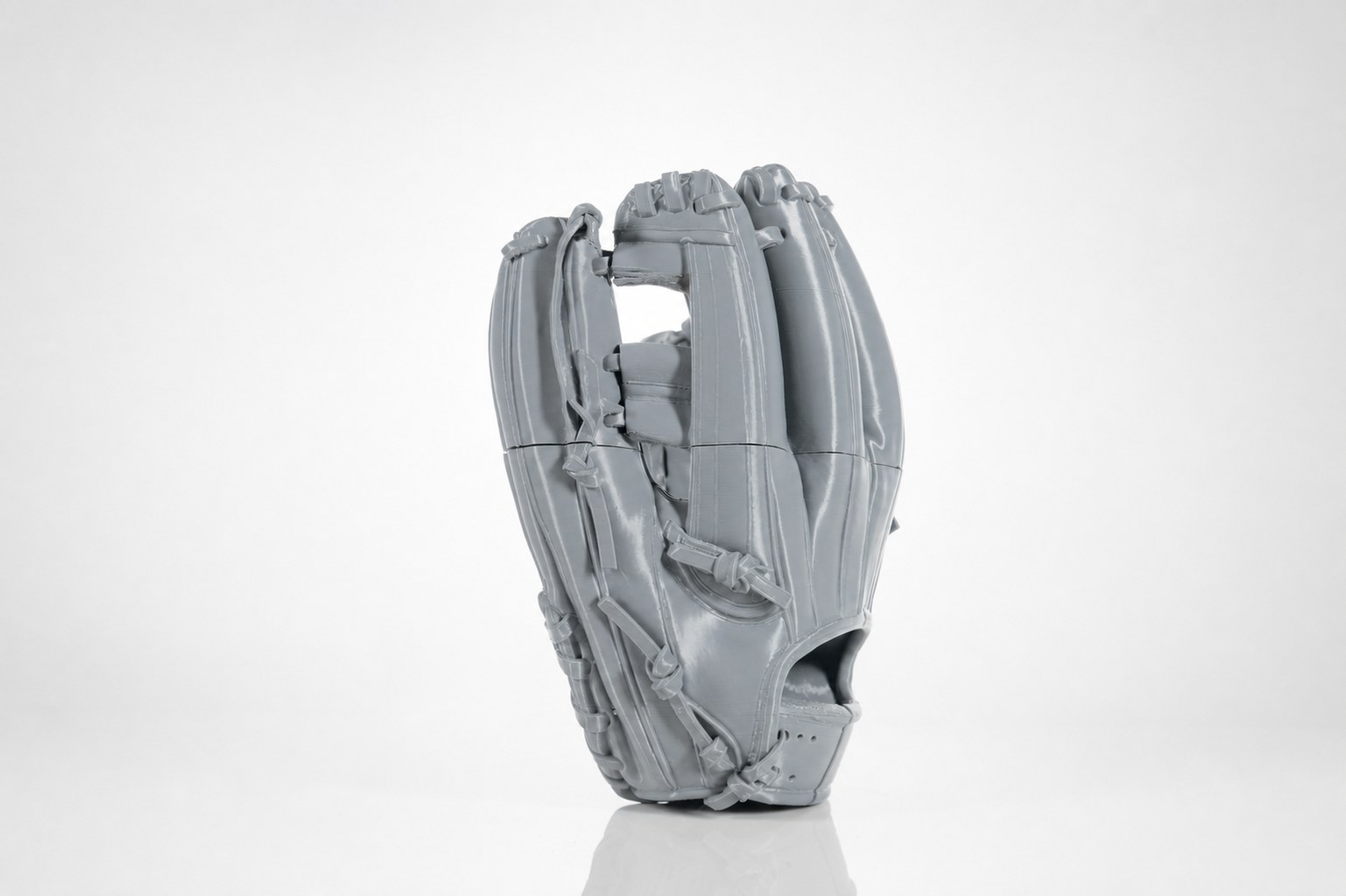 16-inch 3D printed baseball glove in gray ASA