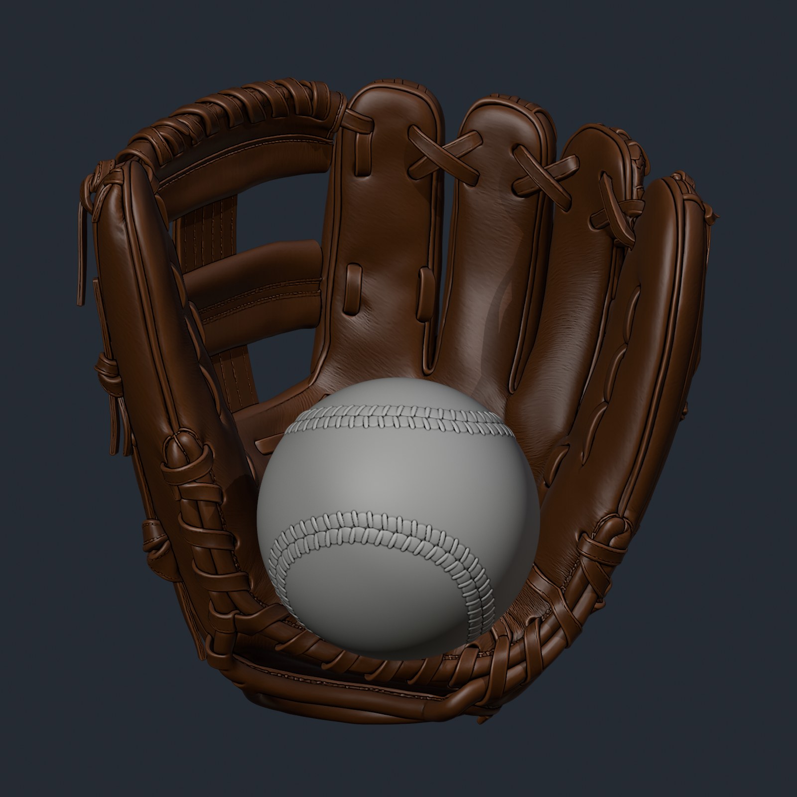 Digital clearance check placing the 7-inch baseball in the glove palm.