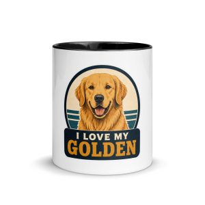 Color Inside Mug, Golden Retriever Gift: I Love My Golden