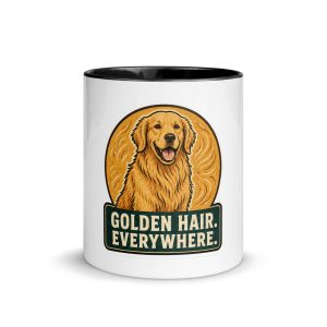 Color Inside Mug, Golden Retriever Gift: Golden Hair. Everywhere.